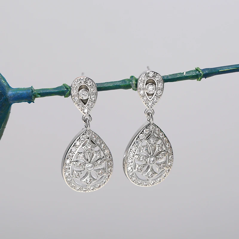 White Cubic Zirconia Earrings